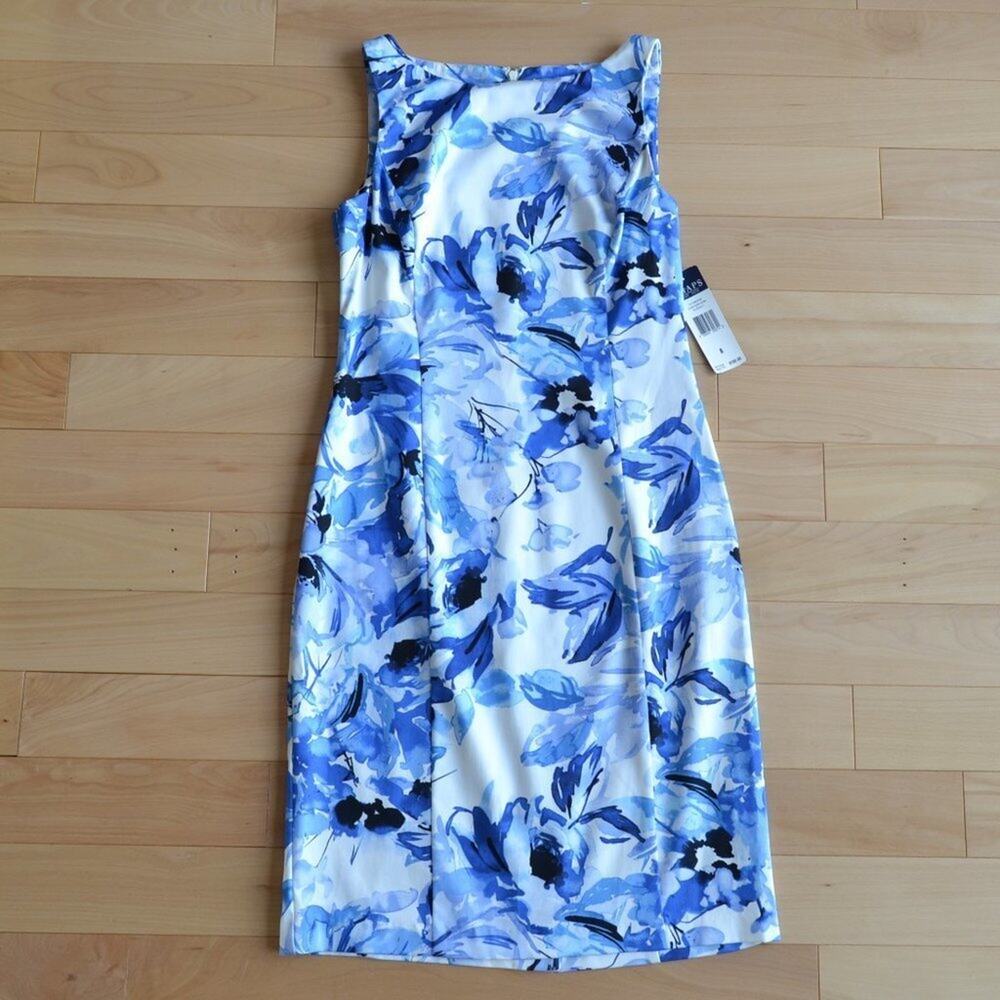 NWT Chaps Sleeveless Midi Dress Floral Size 8